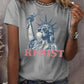Women's Statue of Liberty Revolt Printed Short-Sleeved T-Shirt