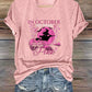 We Wear Pink Pattern  Print V Neck Casual T-Shirt
