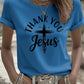 Women's casual retro thank you Jesus faith T-shirt