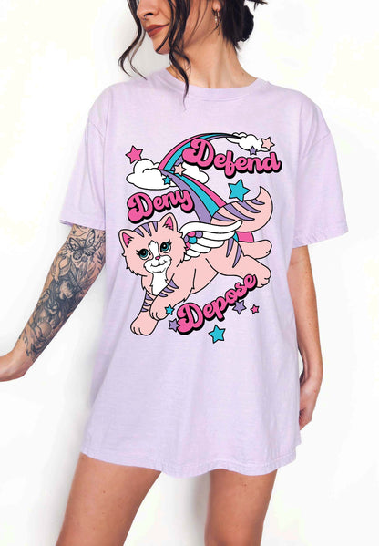 Defend Deny Depose Kitty Graphic Tee