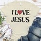 Women's I Love Jesus Pattern Round-Neck T-Shirt