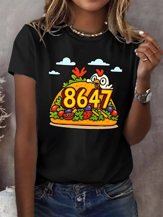 Retro 86 47 Print T-Shirt