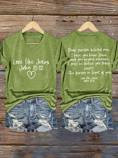 Women's Love Like Jesus Print T-shirt