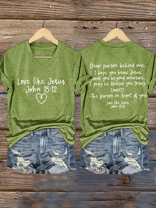 Women's Love Like Jesus Print T-shirt