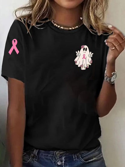 Women's Ghost  Print Casual T-shirt