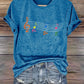Retro Musical Staff FDT Print T-Shirt
