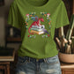 Women's Fashion Casual Fantasy Opera House Book FDTT Shirt