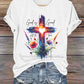 Women's Casual Faith Print Short Sleeve T-Shirt
