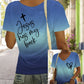 Women's Jesus Has My Back Print V Neck T-Shirt