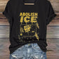 Women's Abolish ICE print casual t-shirt