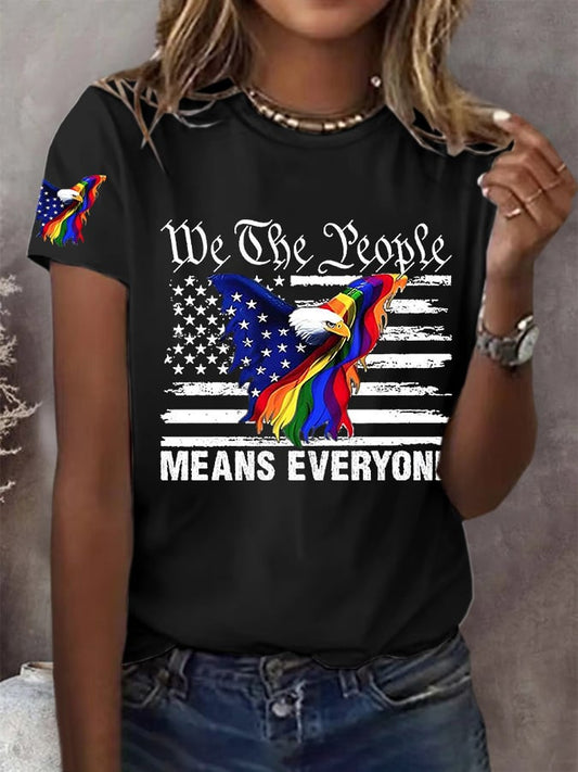 Women's We The People Means Everyone Print Round Neck T-Shirt