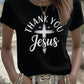 Women's casual retro thank you Jesus faith T-shirt